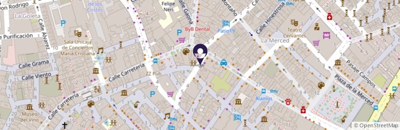 Mapa de la tienda Pieces of Málaga en la calle Puerta de Buenaventura, 4 (Málaga)